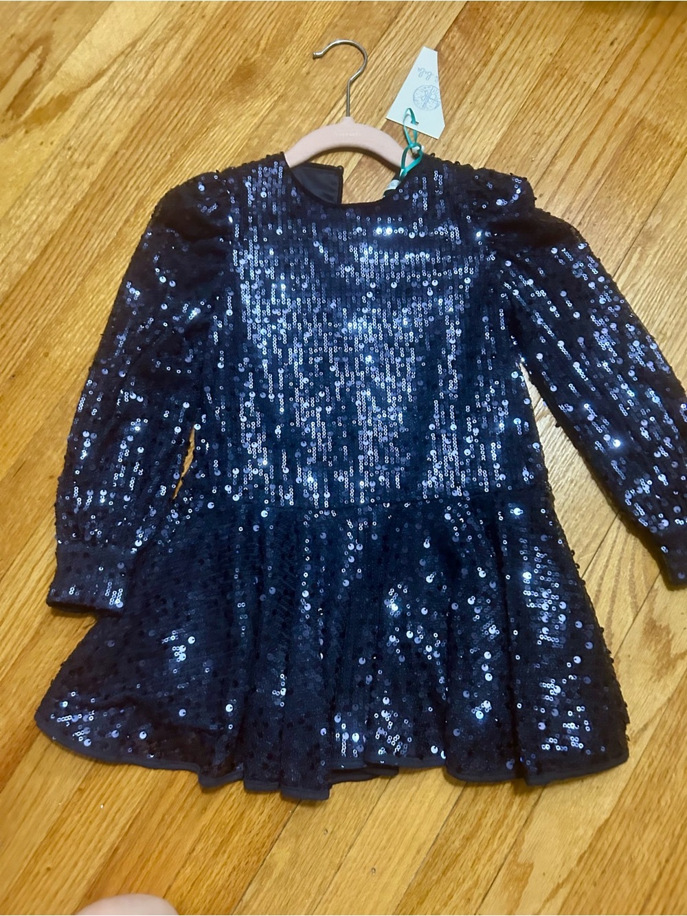 Navy Sequin Girls Party Dress